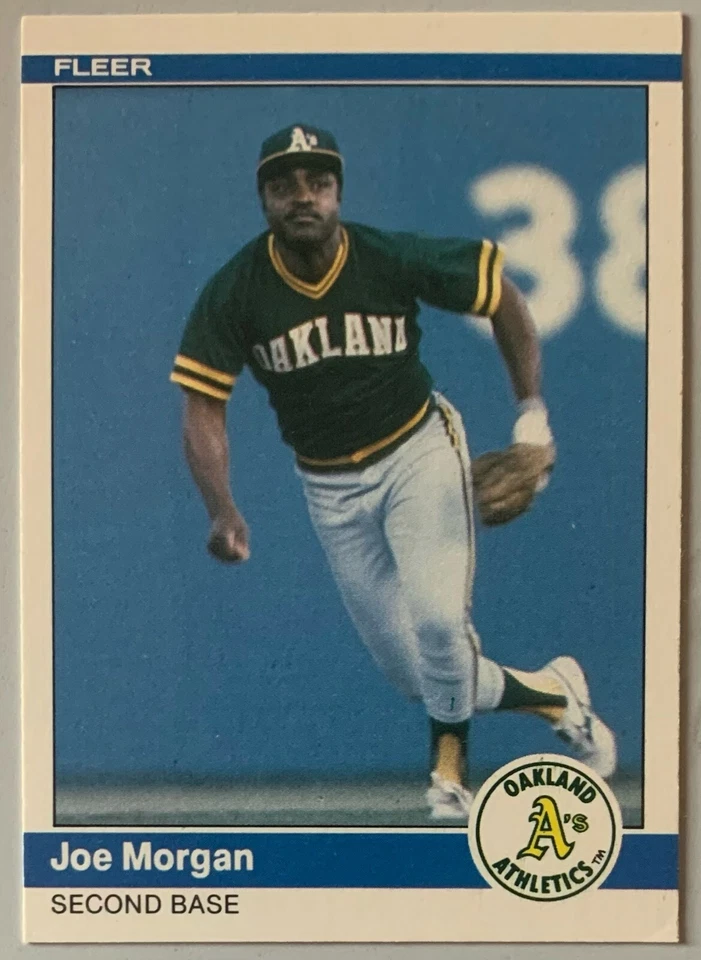 JOE MORGAN, 1984 FLEER UPDATE CARD, OAKLAND ATHLETICS, BASEBALL LEGEND ! - Image 1 of 1