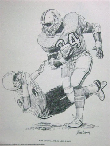 Earl Campbell 1981 Houston Oilers Shell Oil Poster ... 10 7/8" x 13 7/8" Cover
