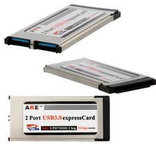 Express Card Expresscard to USB 3.0 2Port Adapter Adaptor For Laptop PC NoteBook
