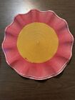Round Woven Plate Chargers/ Placemats. 6 Total. Pink And Yellow. Textured.