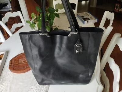 Bolso de Mano Ralph Lauren Shopper Negro para Mujer Cuero Grande  Foto 1 de 4