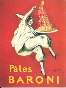 Payaso con platos de espagueti Baroni de Cappiello - Juego de 3 tarjetas de notas en blanco - Imagen 1 de 2