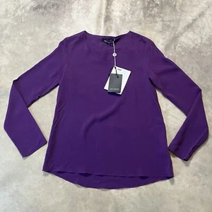 Iris Von Arnim Blouse Womens Small Silk Purple Missouri Long Sleeve - Picture 1 of 11