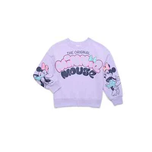 Minnie Mouse Girls' Glitter Graphic Fleece Sweatshirt (XS) - Picture 1 of 3