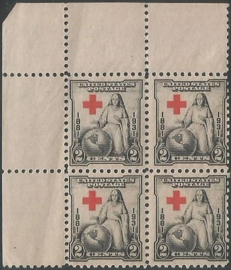 Block of 4 stamps - Scott 702 - 2 cent - Red Cross - 1931 - MNH - Image 1 of 1