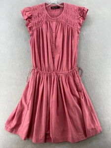 Abito MAGALI PASCAL Tg 6 Valeria Ruffle Cap Manica Cambio Blush Rosa Smocked $213 - Foto 1 di 18