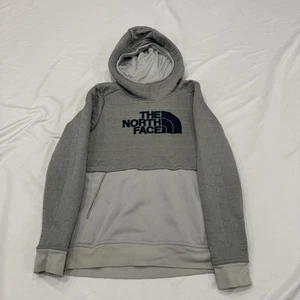 The North Face Womens Quilted Hoodie Sweatshirt Women’s Gray Navy Logo Size M - Picture 1 of 4