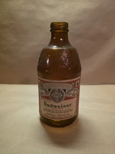 Budweiser Stubby 12 Ounce Empty Vintage Beer Bottle Shorty MINT Label! - Picture 1 of 3