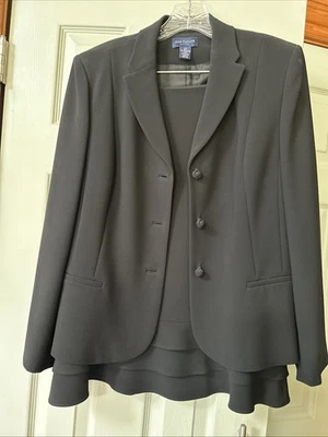 Ann Taylor черная юбка костюм комплект женщин Sz 12/14 карьера бизнес профессиональный - Изображение 1 из 4