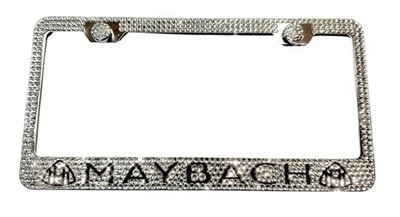 Maybach Mercedes Benz Clear Crystals License Plate Frame Holder W/ Caps - Image 1 of 3