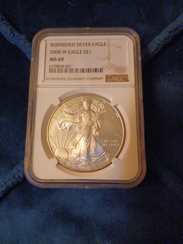 American Silver Eagle 2008-W bruñido Foto 1 de 4