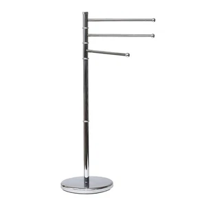 Freestanding 3-Arm Towel Rack in Stainless Steel - Picture 1 of 8
