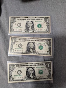 One Dollar ***Star Note*** B 2013 Series Duplicate Error Bills Set of 3 - Picture 1 of 2
