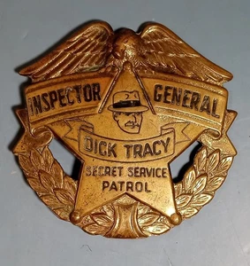 Vintage 1938 Dick Tracy Inspector General Secret Service Patrol Metall Abzeichen Pin - Bild 1 von 4