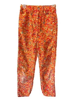 Pantalones DE COLECCIÓN Mujer 70S Maverick Cintura Alta Naranja Floral Pana 13/14 DELINGADOS PKTS Foto 1 de 4