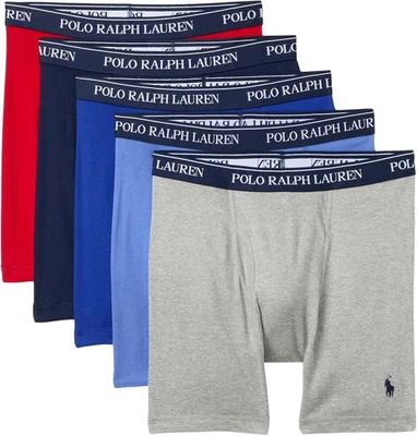 Paquete de 5 calzoncillos boxer de algodón de ajuste clásico Polo Ralph Lauren para hombre Foto 1 de 4