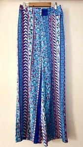 Maison d'Amelie Satin Hose weites Bein Blumenmuster Boho Print Gr. Small Neu mit Etikett - Bild 1 von 4