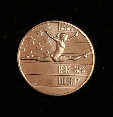 1992 MINT Uncirculated Olympic Gymnastics USA Liberty Half Dollar 50 Cents - Image 1 of 3