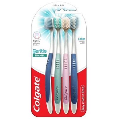 Colgate Gentle Enamel Ultra Soft Bristles Manual Toothbrush for adults : 4 Pcs - Image 1 of 4