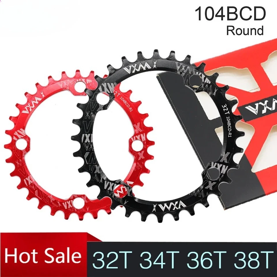 Plato de bicicleta 104BCD MTB 32T-38T anillo estrella ancho estrecho ovalado pieza de ciclismo Foto 1 de 4