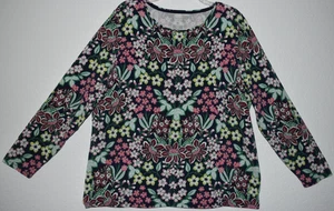 Talbots Tee 2X Top Floral Cotton Stretch Long Sleeve Casual Career Pullover XXL - Picture 1 of 19