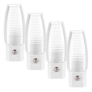 Maxxima MLN-16 LED Plug in Night Light-Sensor 5000K Daylight,Bathroom-4 Pack - Picture 1 of 8