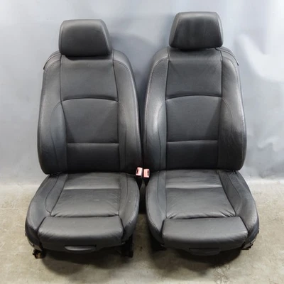2009-2013 BMW E82 1-Series Coupe Factory Front Sport Seat Pair Black Leather OEM - Image 1 of 4