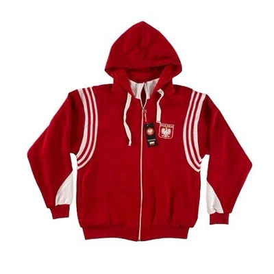 Sudadera con Capucha Polonia Cremallera con Parche Bordado en Cresta 100% Algodón Unisex XXL NUEVA CON ETIQUETAS Foto 1 de 4