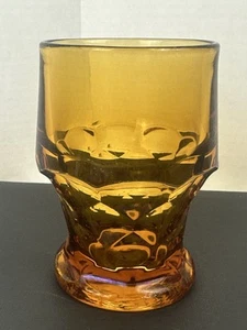 Vintage Anchor Hocking Grorgian Thumbprint Honeycomb Amber Trinkgläser - Bild 1 von 8