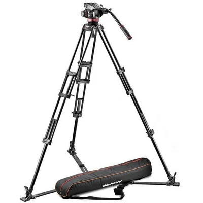 Manfrotto Tripod 546B with Fluid Head 502AH & BAG - Excellent Condition - Image 1 of 4