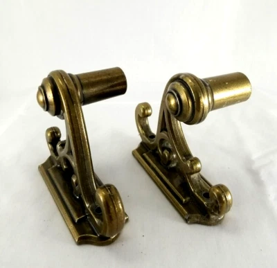 Soporte de papel higiénico toallero de latón macizo pesado de colección solo soportes *SIN barra y tornillo* Foto 1 de 4