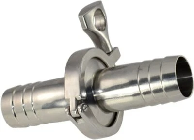 OD 1/2" - 2" Sanitary Hose barb Ferrule end + PTFE Gasket + Tri Clamp Set SS 316