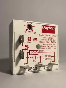 Dayton 6A858 120 Vac Off-Time Solid State Timer - Picture 1 of 3