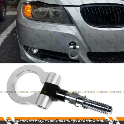 Para BMW E36 E46 E39 E38 E90 Z3 Mini Cooper Plata Anillo Plegable Tornillo Gancho de Remolque Foto 1 de 4