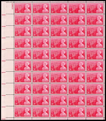 Scott #977 Moina Michael Veteran Poppies Sheet of 50 Stamps - MNH P#23967 UL - Image 1 of 2
