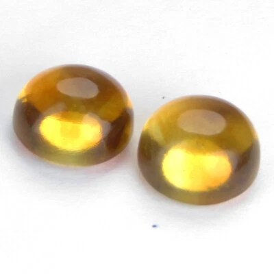 4.56Cts Fabulous Natural Citrine Cabochon 8mm Round Shape Matching Pair Gems - Image 1 of 4