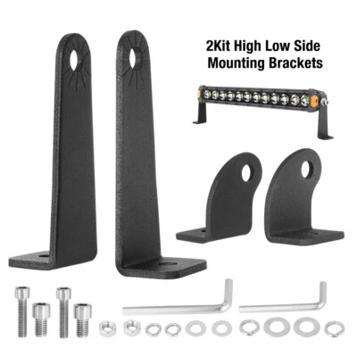 2-Pack Universal Side Mounting Brackets Holder For Straight Curved LED Light Bar - Image 1 of 4