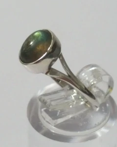 Gorgeous Sparkling Real Labradorite Stone Ring 925 Silver Size O~O1/2 #315559 - Picture 1 of 20