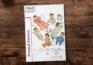 Simplicity 5163 Sewing Pattern Newborn Unisex Kimono, Sacque, Sleeper, Pajamas - Picture 1 of 4