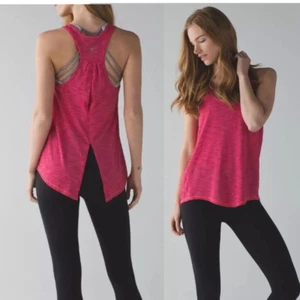Lululemon Salute the Sun Tanktop Heathered Boom Juice Pink Größe 2 Neu mit Etikett - Bild 1 von 5