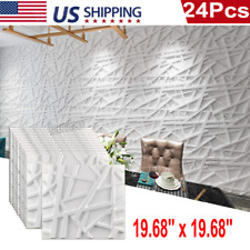 24PCS Tiles 3D Wall Panels PVC Tiles Textured Bricks Art Design DIY Wallpaper US