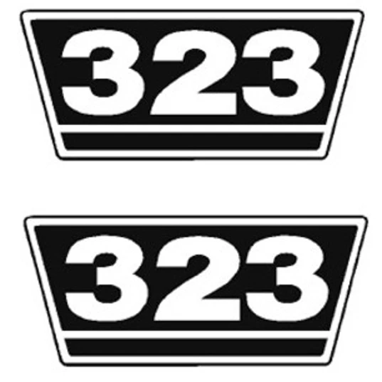 IHC Traktor Aufkleber 2x Typenaufkleber 323 Logo Emblem Sticker Label ca.21x9,5 - Bild 1 von 1