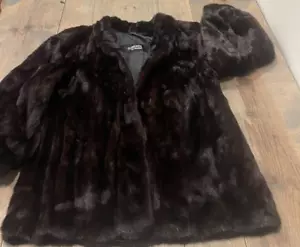 Vintage ROBERTS San Francisco Women’s Brown Authentic MINK Lined Coat Heavy XL - Picture 1 of 13