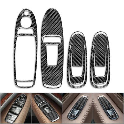 Carbon Fiber Power Window Switch Panel Cover For Infiniti JX35 QX60 2013-2016 - Image 1 of 4