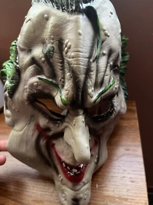 Dark Knight Batman Joker Green Hair Latex Scary Mask Halloween Adult DC COMIC - Image 1 of 3