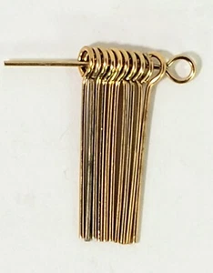 Perni occhielli 25 mm (1 pollice) lunghi 22 calibro spessore 400 perni occhi ottone placcato oro 48 gm - Foto 1 di 6