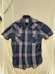 Camisa Levi's Manga Corta Western Botón a Presión, Azul Medio Multicolor - Imagen 1 de 6