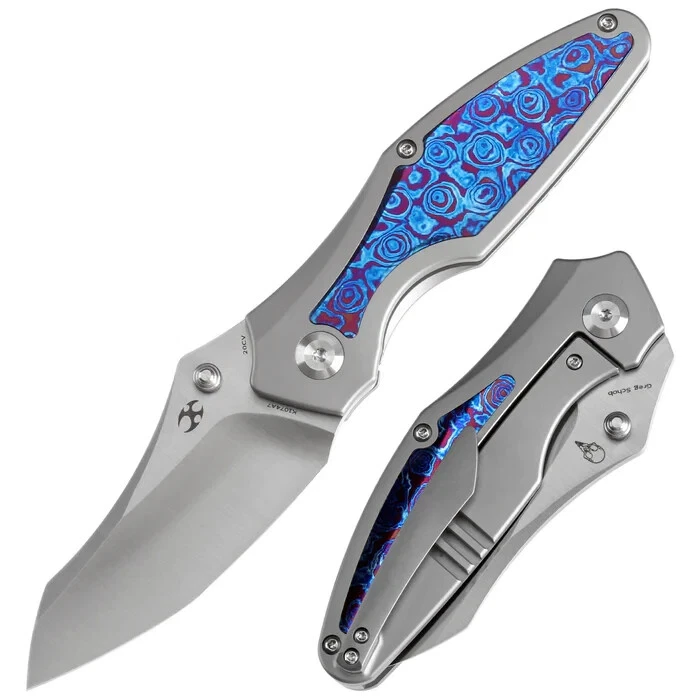 Kansept Knives Baba Yaga Folding CPM-20CV Steel Blade Timascus Handle - K1074A7
