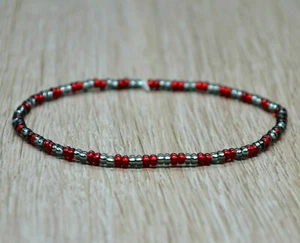 bracciale elastico perline squadra calcio cremonese alessandria grigio rosso - Foto 1 di 7