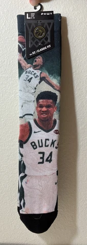 large brand new pkwy Milwaukee bucks Giannis antetokounmpo picture nba socks Cover
